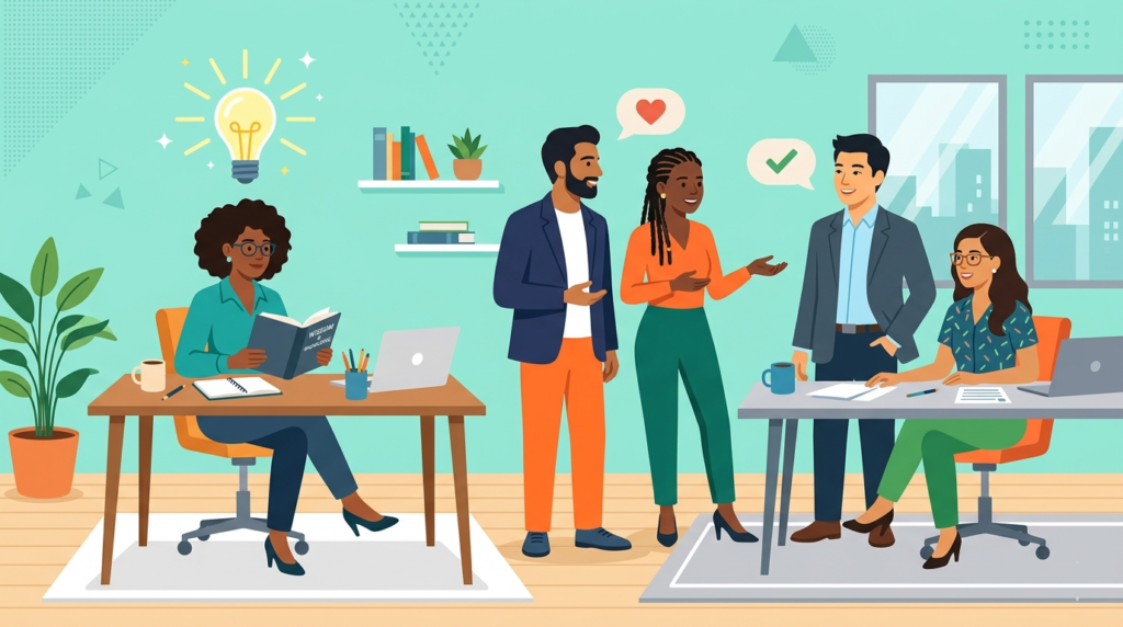 Truly Intelligent People: 10 Amazing Signs and Habits A flat vector illustration representing the positive habits and traits of truly intelligent people.